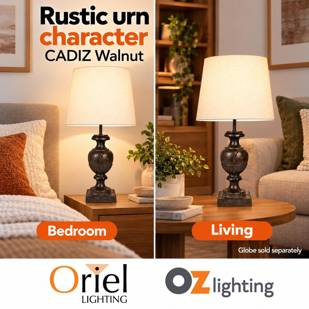 Oriel CADIZ Table Lamp - Resin-Oriel Lighting-Ozlighting.com.au