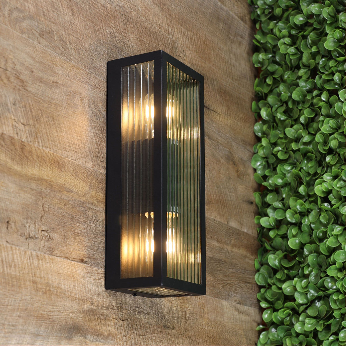 Oriel CHICAGO Wall Light Outdoor Reeded Glass-Oriel Lighting-Ozlighting.com.au