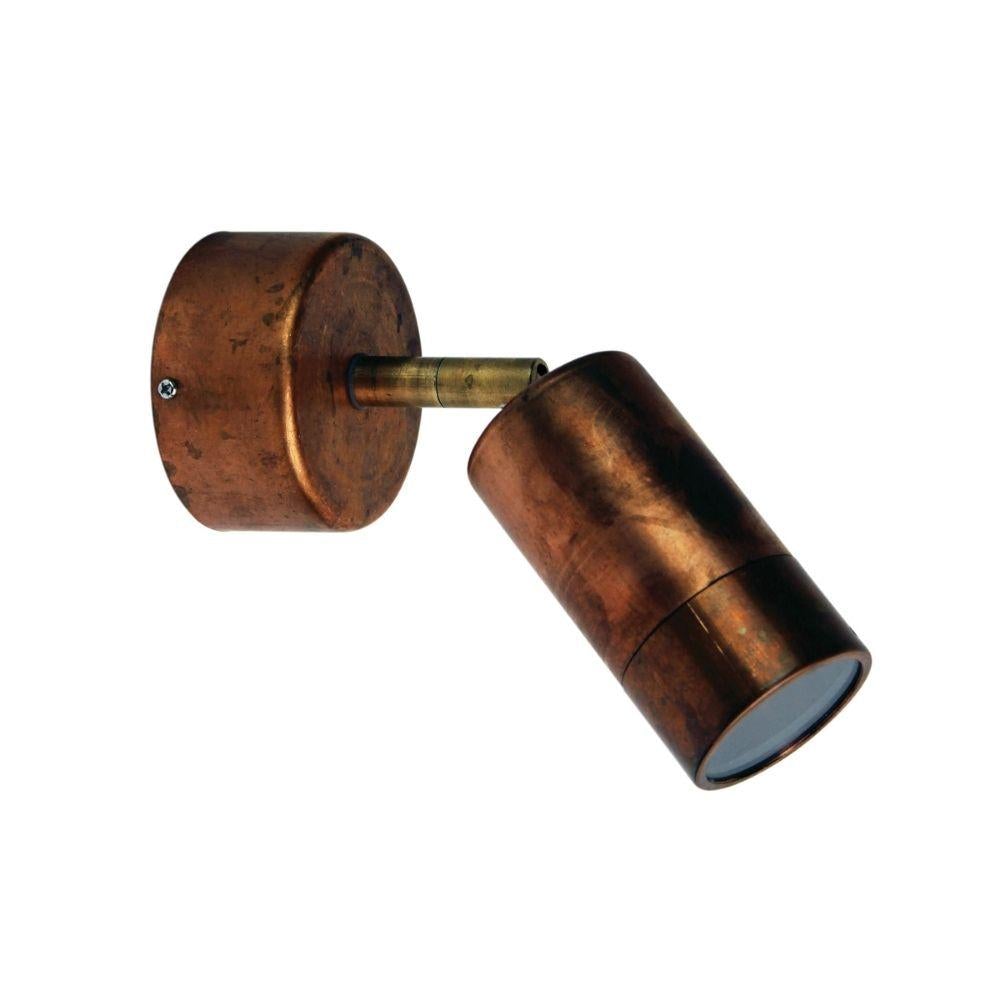 Oriel COMMA Outdoor Spotlight - Raw Copper & Brass Adjustable, IP44-Oriel Lighting-Ozlighting.com.au