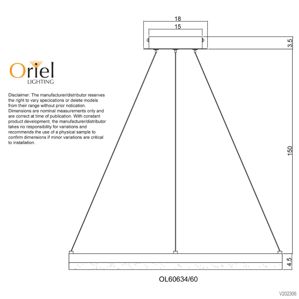 Oriel CRONUS Pendant - 1 Light Halo-Oriel Lighting-Ozlighting.com.au