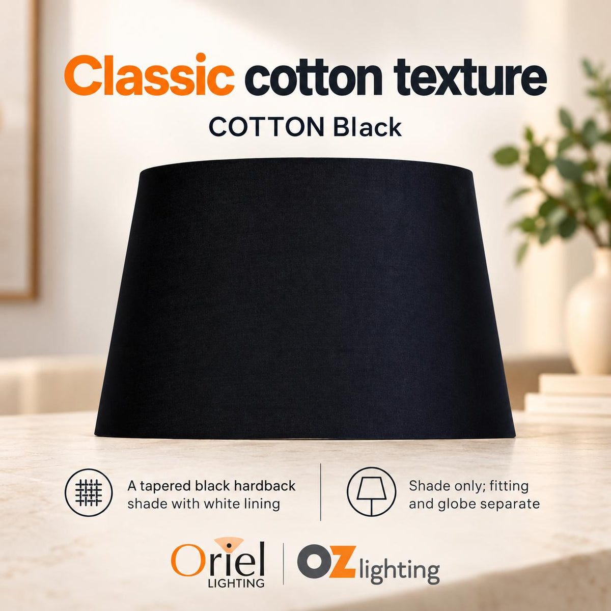 Oriel Cotton Lamp Shade Only-Oriel Lighting-Ozlighting.com.au