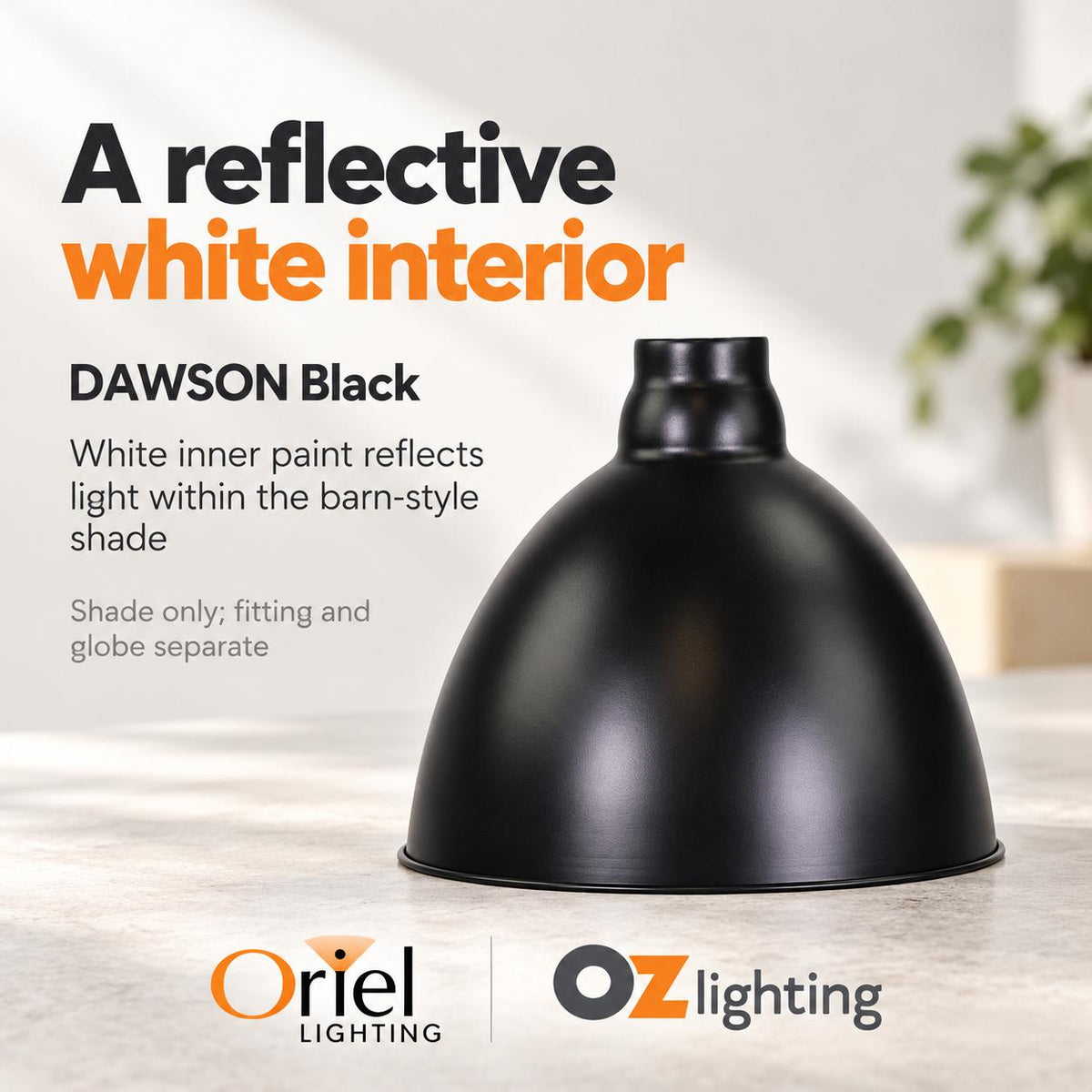 Oriel DAWSON Shade Only - Barn Style Metal-Oriel Lighting-Ozlighting.com.au
