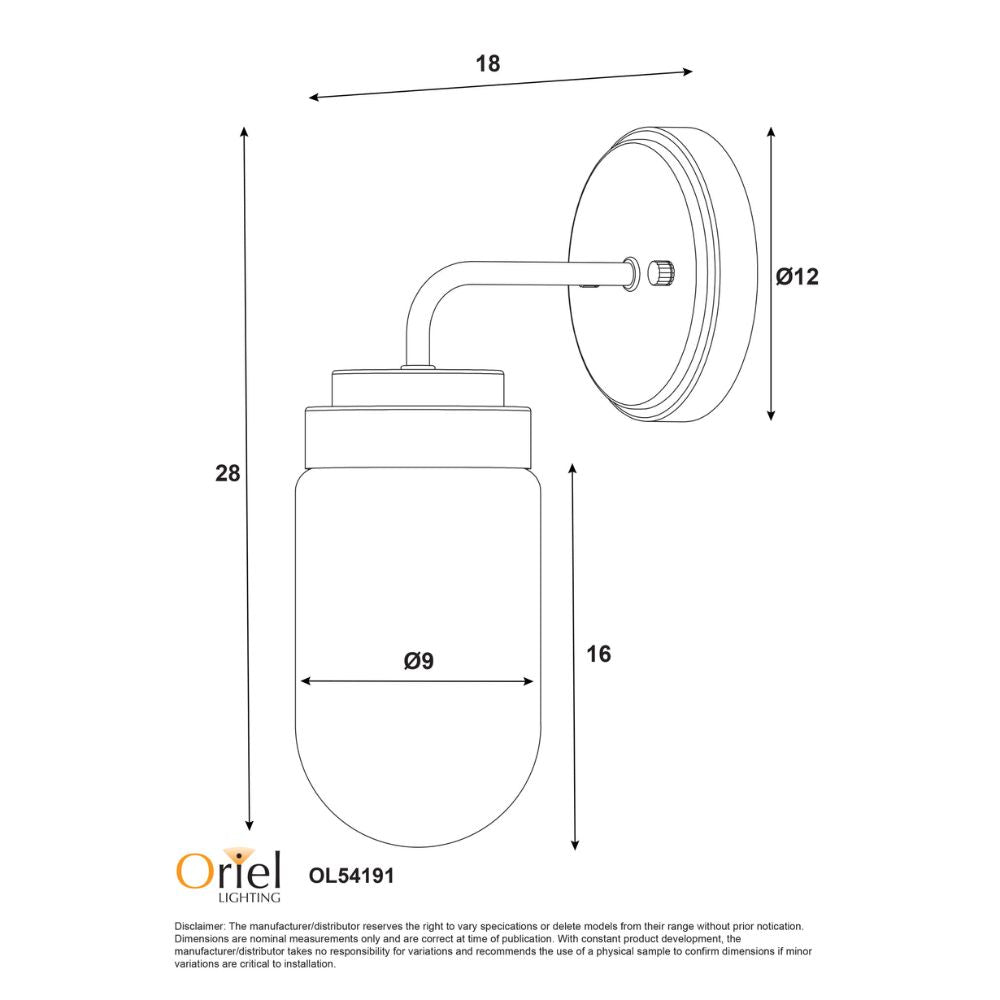 Oriel DUNBURN Wall Light - Max. 42W-Oriel Lighting-Ozlighting.com.au