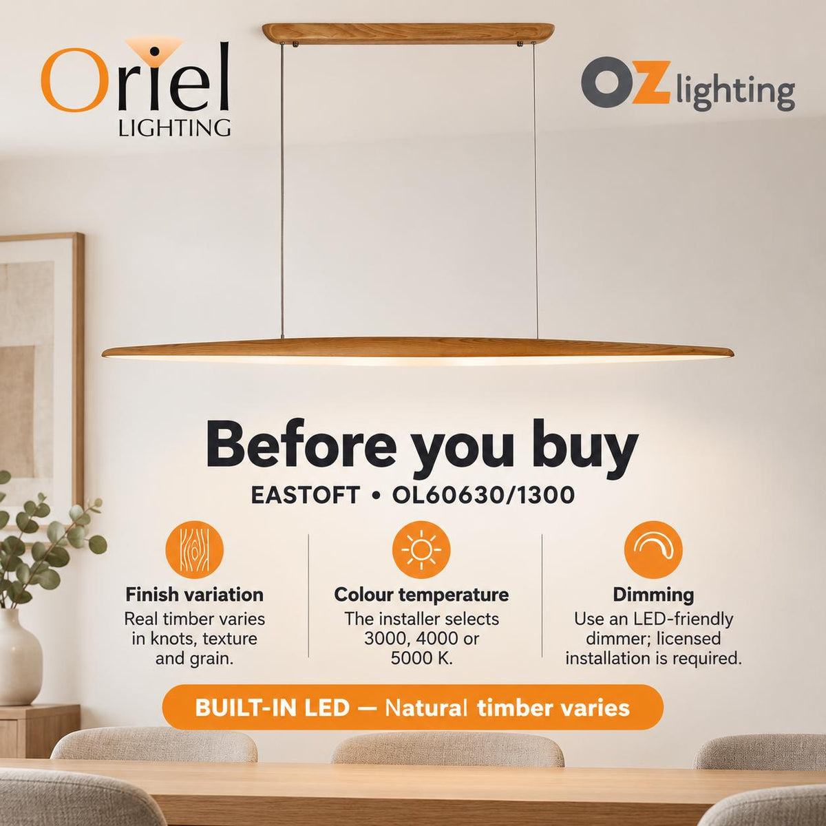 Oriel EASTOFT Pendant - 1 Light Glass-Oriel Lighting-Ozlighting.com.au