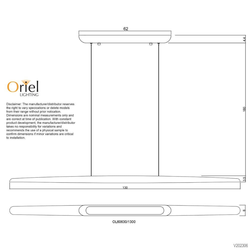 Oriel EASTOFT Pendant - 1 Light Glass-Oriel Lighting-Ozlighting.com.au