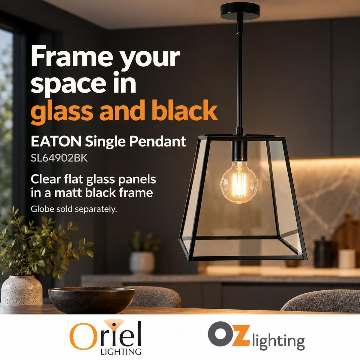 Oriel EATON Pendant - 1/3/4 Light Urban Retro-Oriel Lighting-Ozlighting.com.au