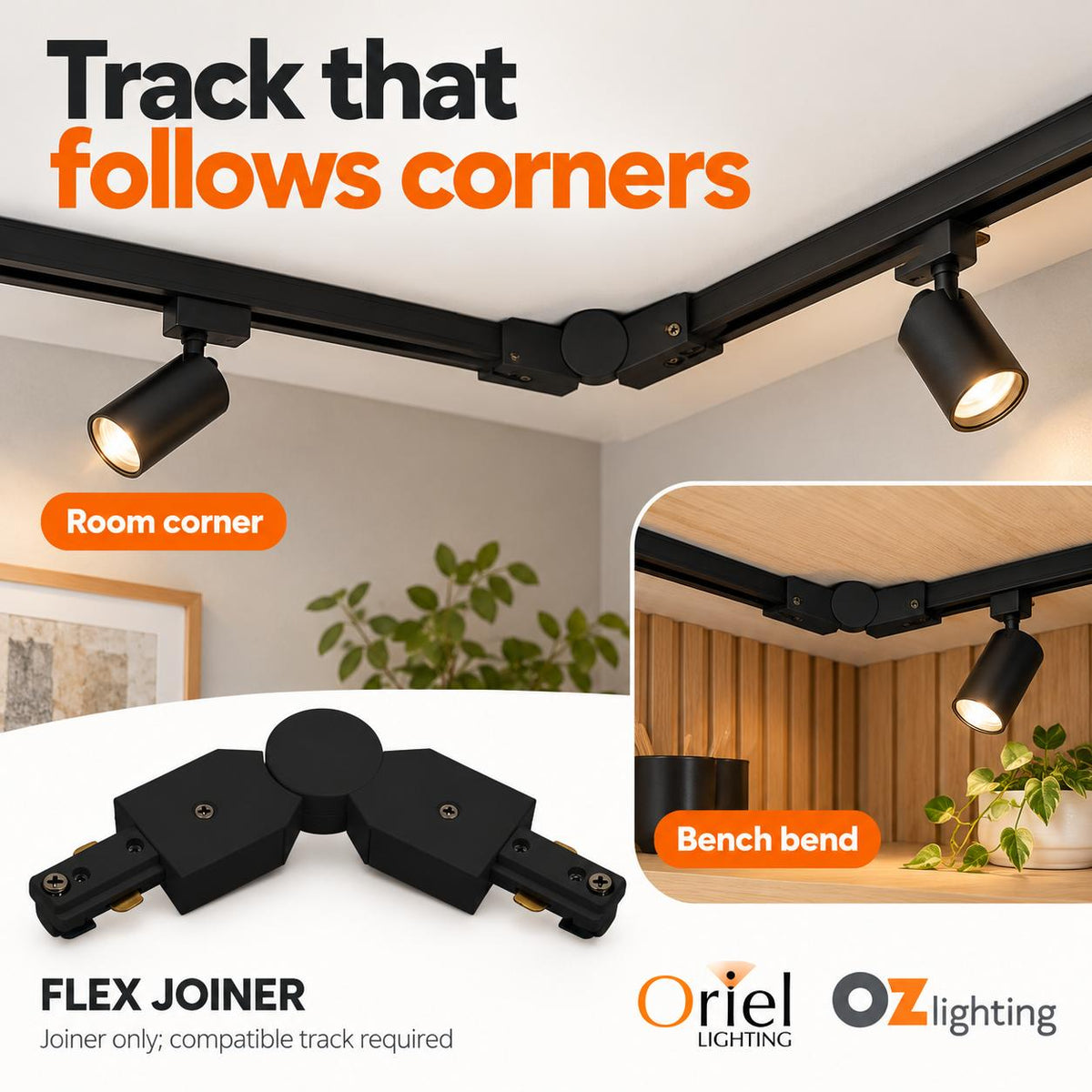 Oriel FLEX JOINER Track Joiner - Flexible-Oriel Lighting-Ozlighting.com.au