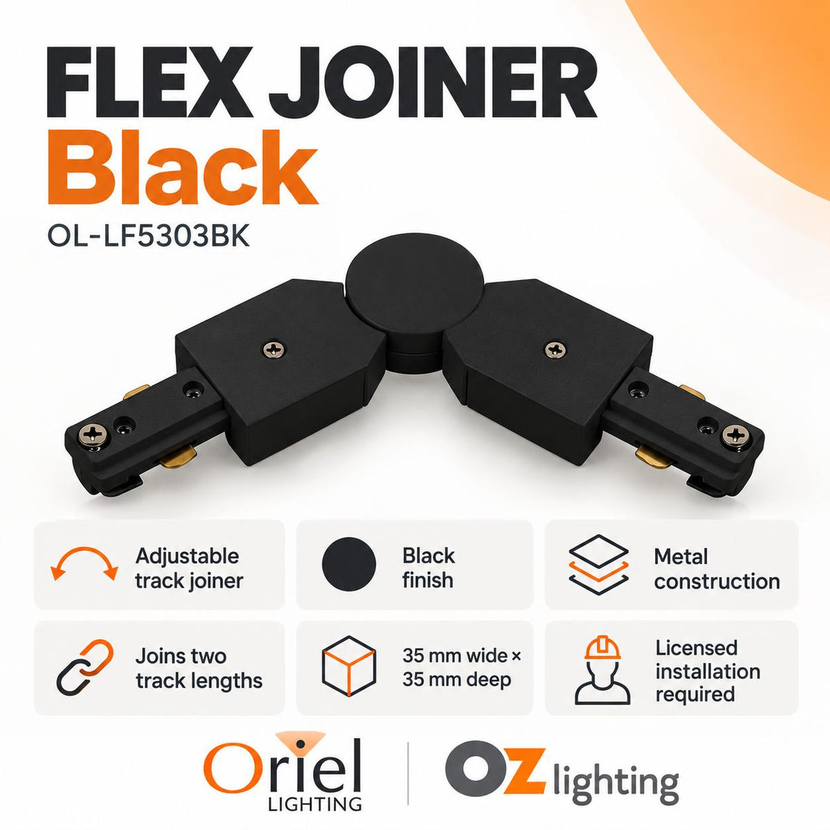Oriel FLEX JOINER Track Joiner - Flexible-Oriel Lighting-Ozlighting.com.au