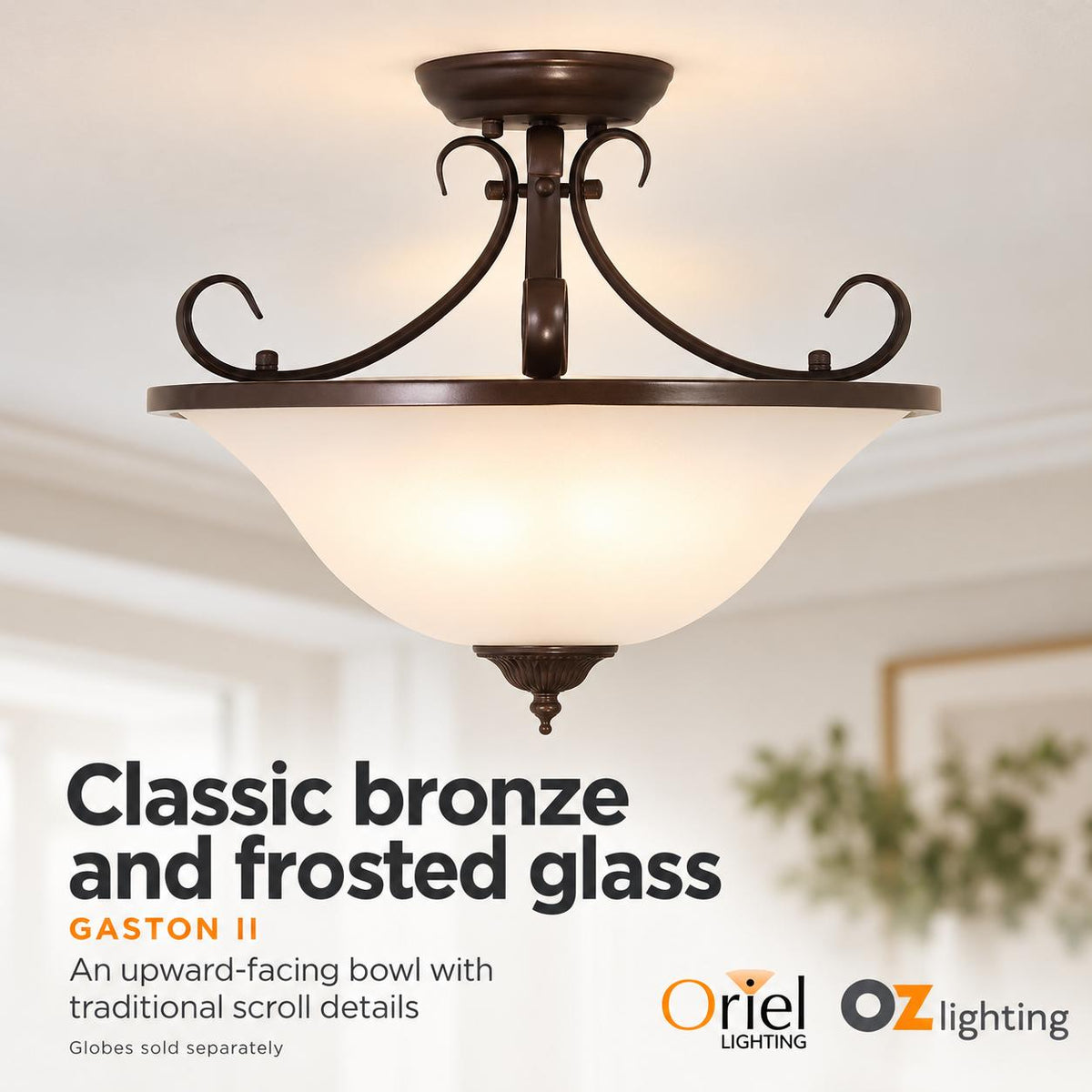 Oriel GASTON II Pendant - 3 Light Semiflush-Oriel Lighting-Ozlighting.com.au