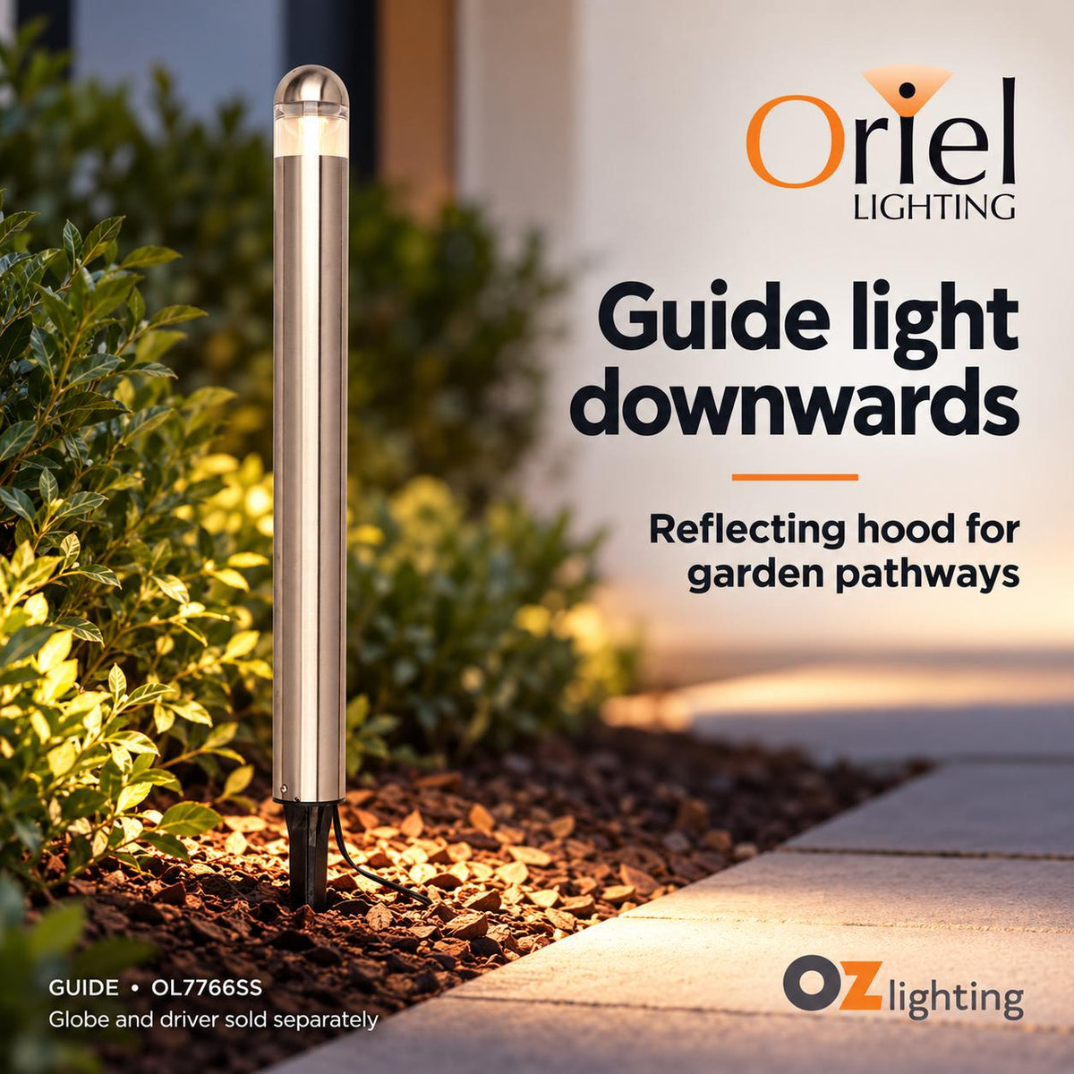 Oriel GUIDE Outdoor DIY Spike Light - 12V MR11 IP44, Garden Path - DRIVER REQUIRED-Oriel Lighting-Ozlighting.com.au