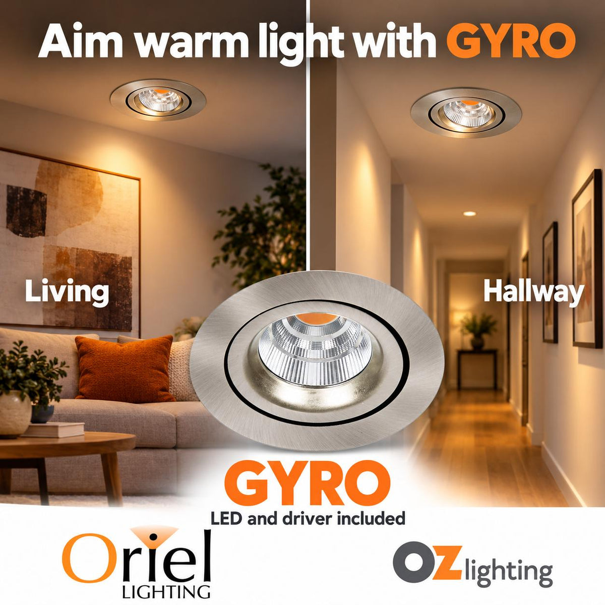 Oriel GYRO Recessed LED Downlight - Aluminum-Oriel Lighting-Ozlighting.com.au