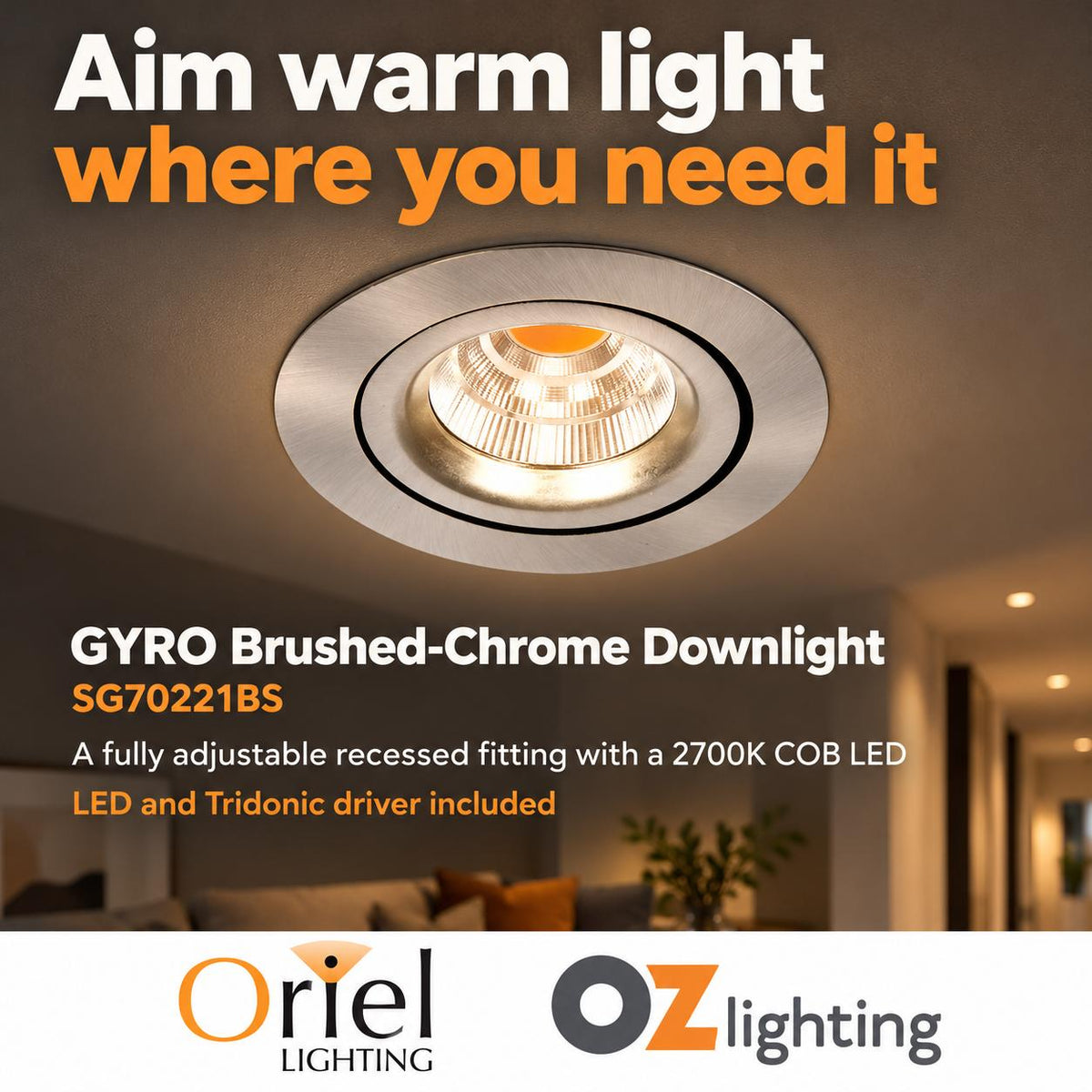 Oriel GYRO Recessed LED Downlight - Aluminum-Oriel Lighting-Ozlighting.com.au
