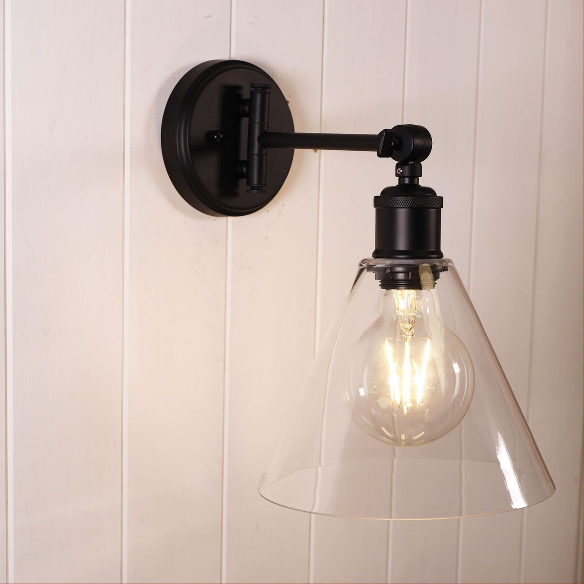 Oriel HEATH Wall Light Swing Arm Clear Glass-Oriel Lighting-Ozlighting.com.au