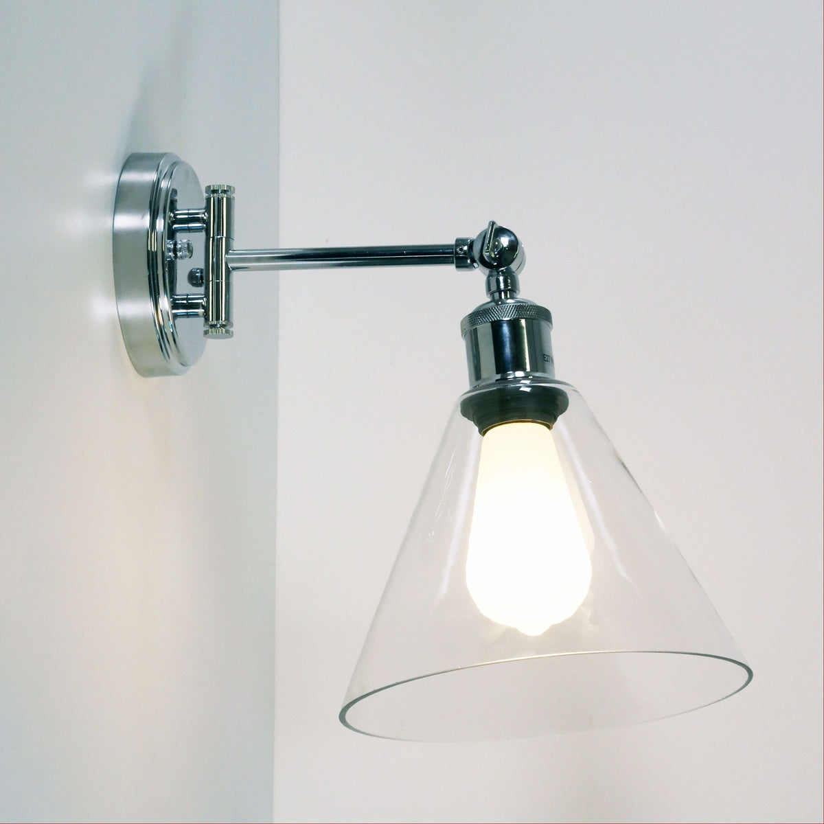 Oriel HEATH Wall Light Swing Arm Clear Glass-Oriel Lighting-Ozlighting.com.au