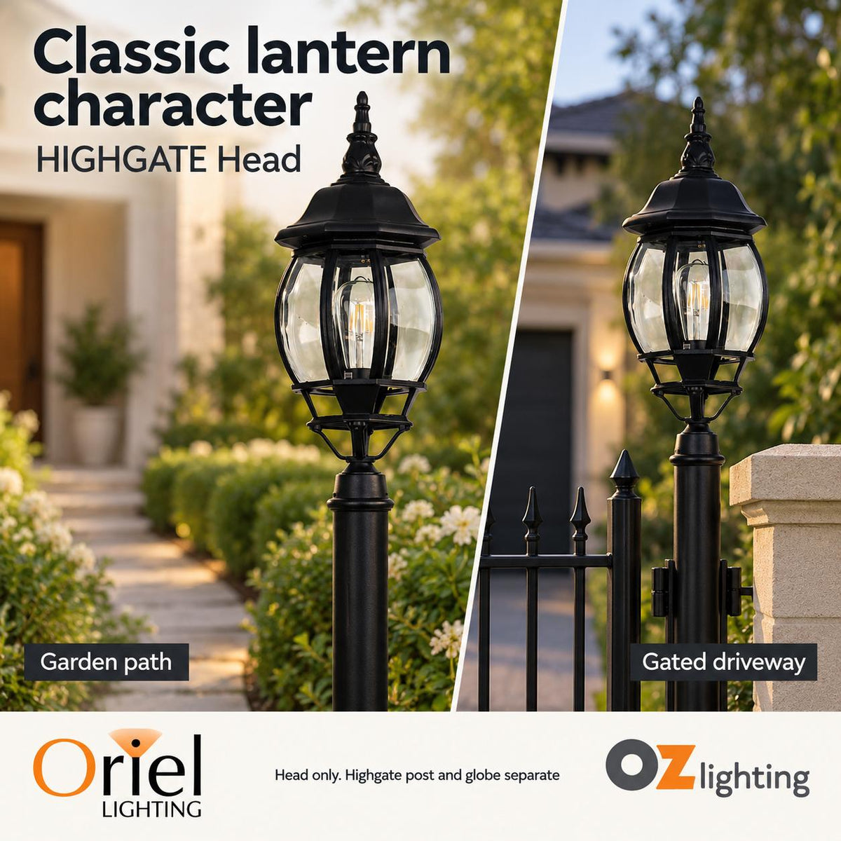 Oriel HIGHGATE Replacement Top - Max. 60W-Oriel Lighting-Ozlighting.com.au