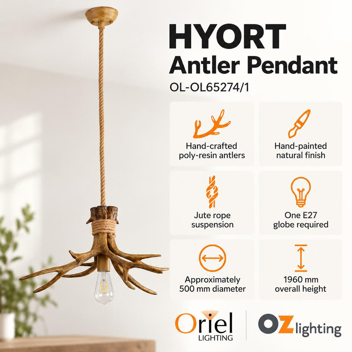 Oriel HYORT Pendant - 1 Light-Oriel Lighting-Ozlighting.com.au