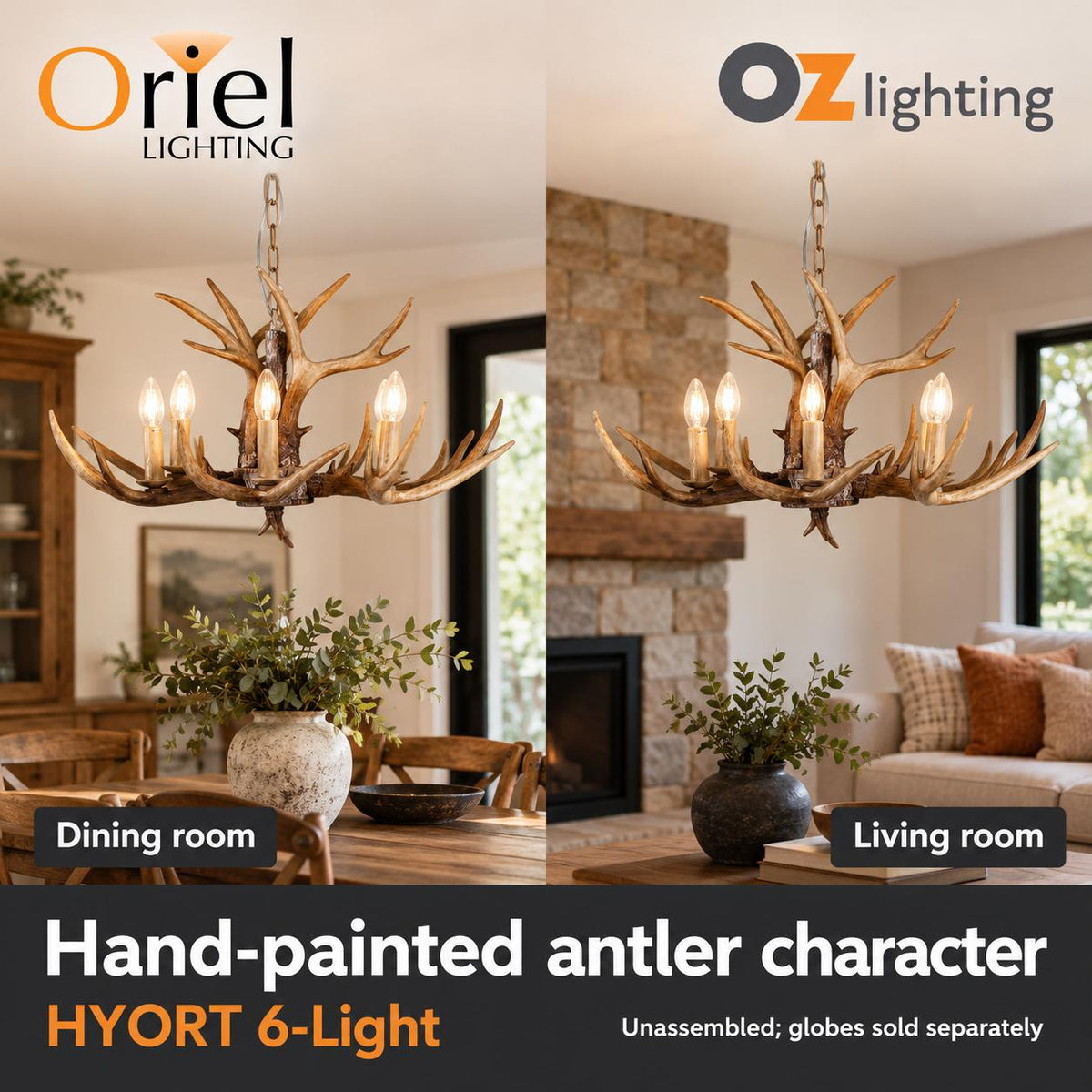 Oriel HYORT Pendant - 6/8 Light Hand-Painted PolyResin Designer Indoor-Oriel Lighting-Ozlighting.com.au