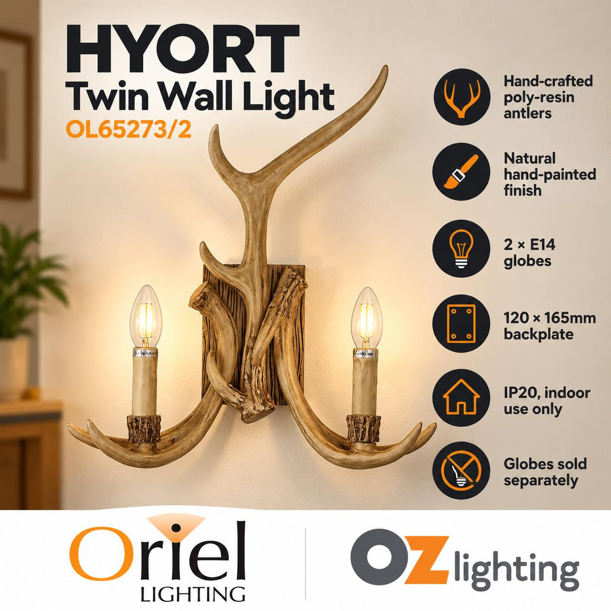 Oriel HYORT Wall Light - Designer-Oriel Lighting-Ozlighting.com.au