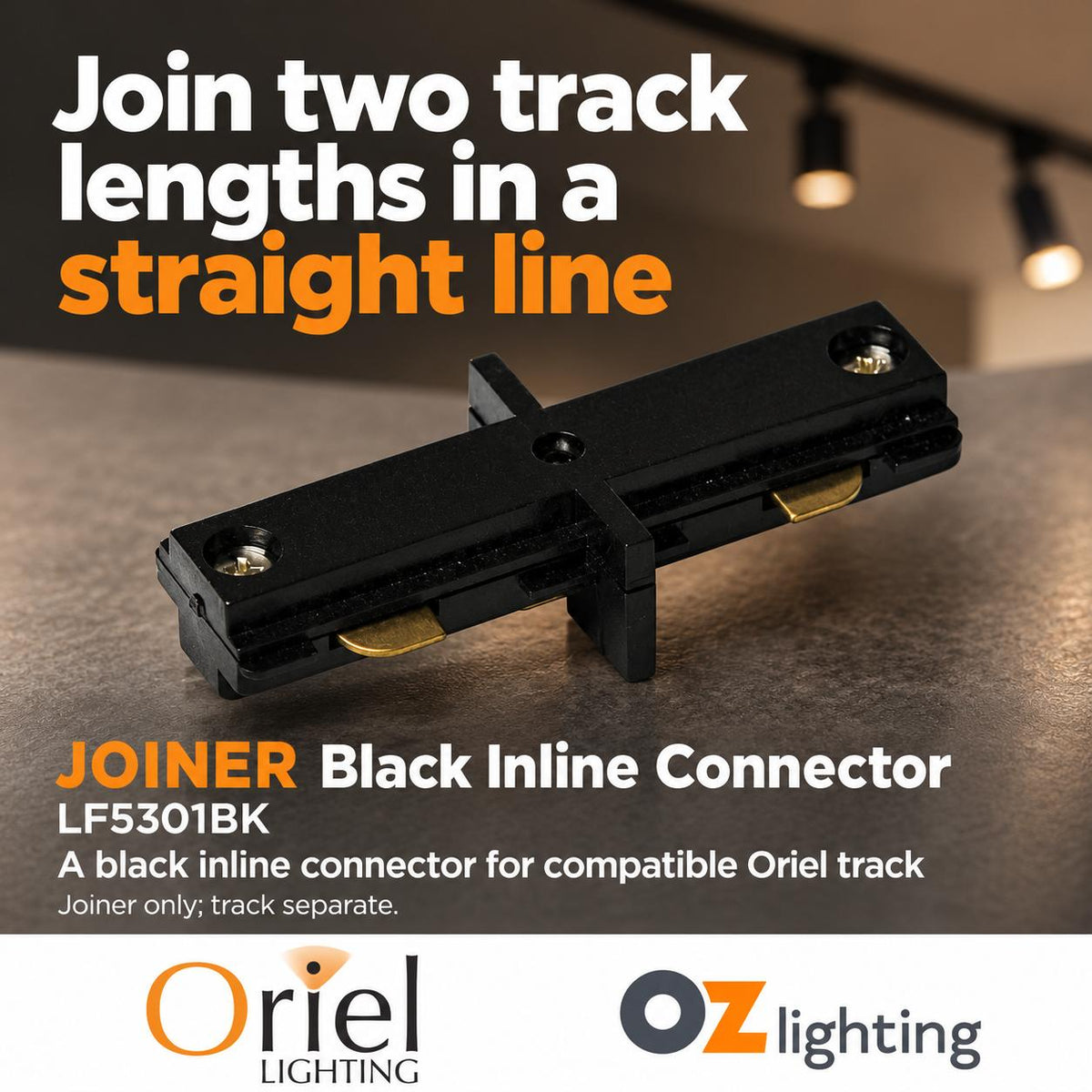 Oriel JOINER Track Joiner - Inline-Oriel Lighting-Ozlighting.com.au