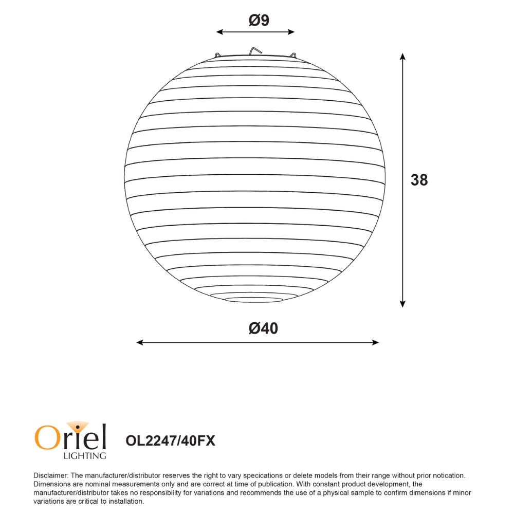 Oriel KANTO.40 Pendant - 1 Light-Oriel Lighting-Ozlighting.com.au