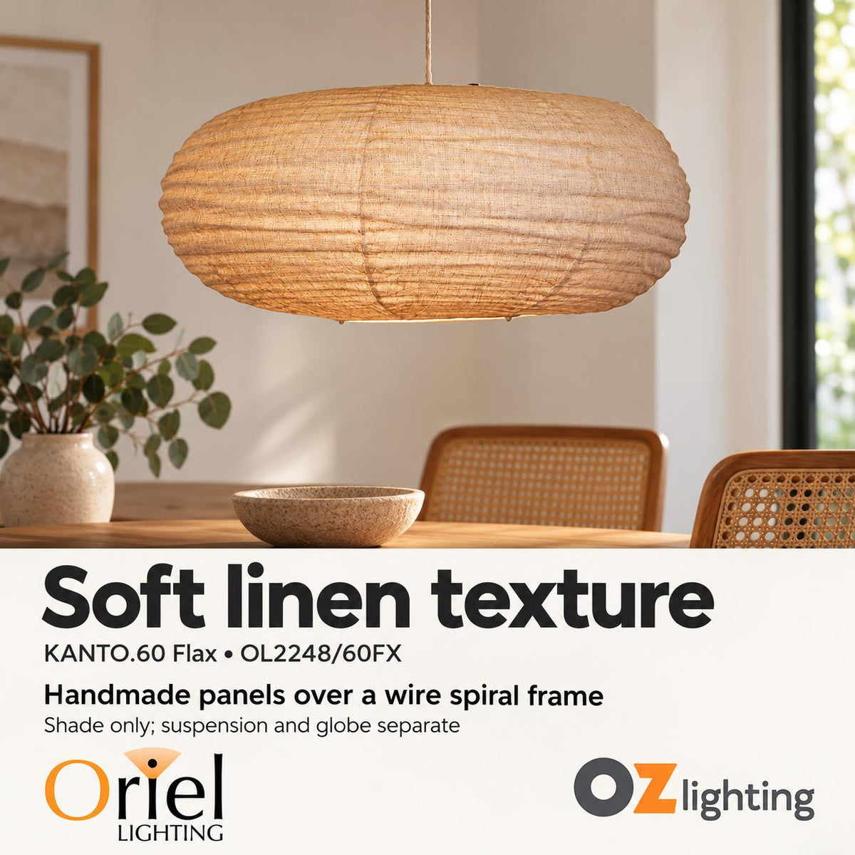 Oriel KANTO.60 Pendant - 1 Light-Oriel Lighting-Ozlighting.com.au