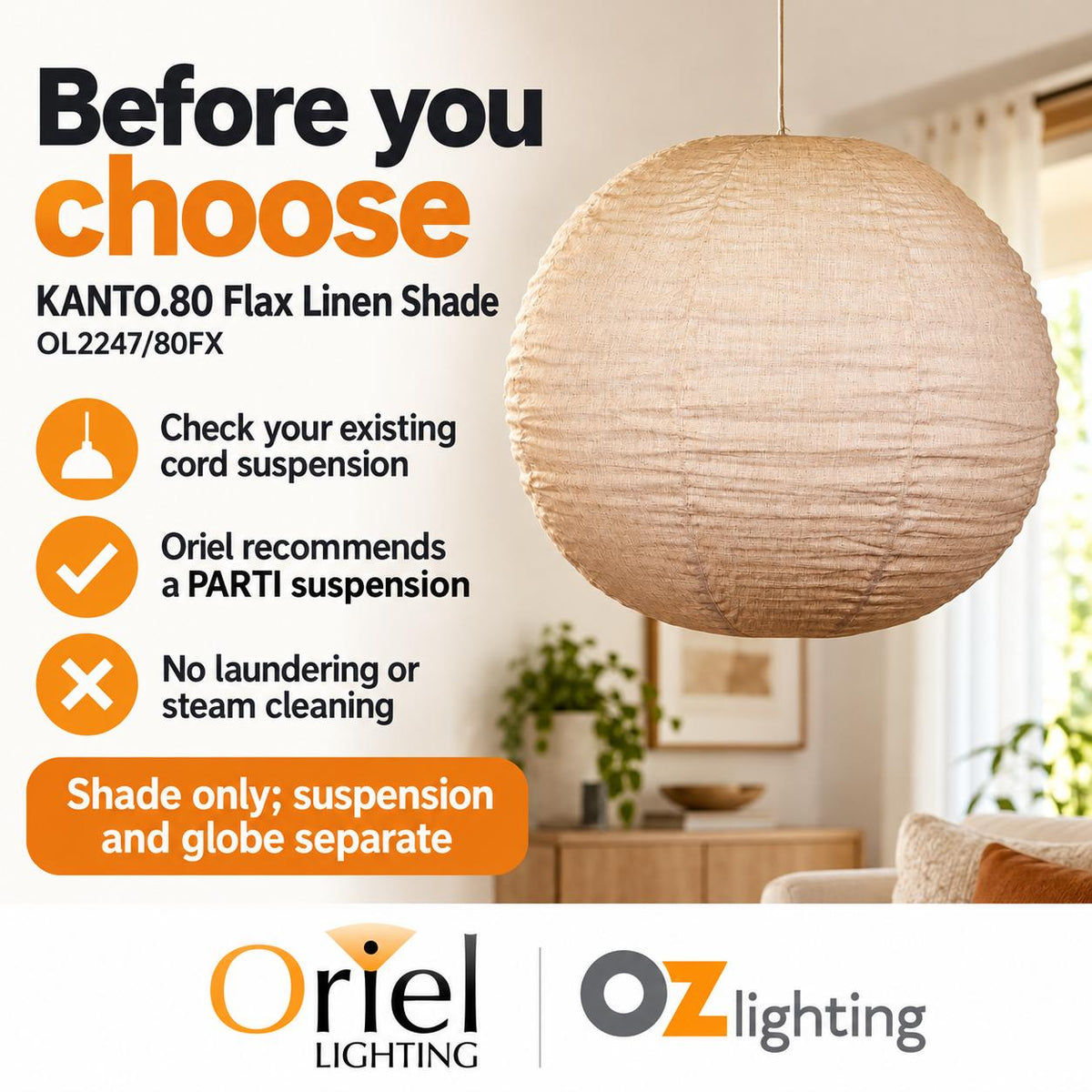 Oriel KANTO.80 Pendant - 1 Light-Oriel Lighting-Ozlighting.com.au
