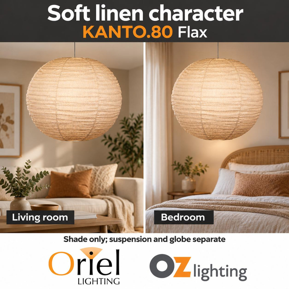 Oriel KANTO.80 Pendant - 1 Light-Oriel Lighting-Ozlighting.com.au