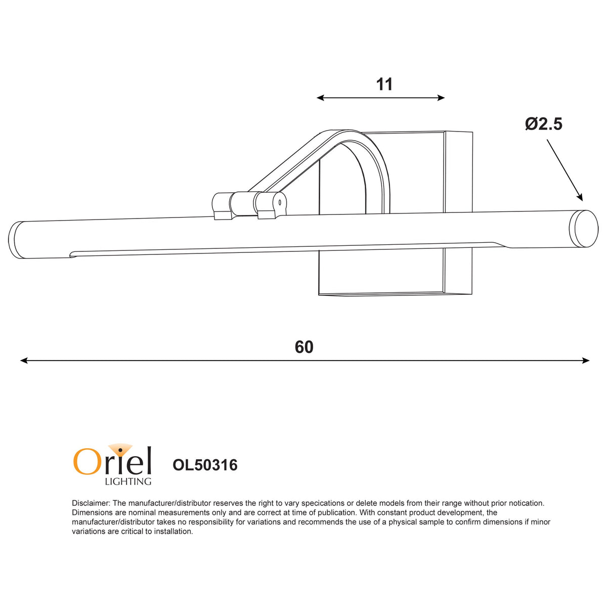Oriel KINDEN - 10W LED Wall Light-Oriel Lighting-Ozlighting.com.au