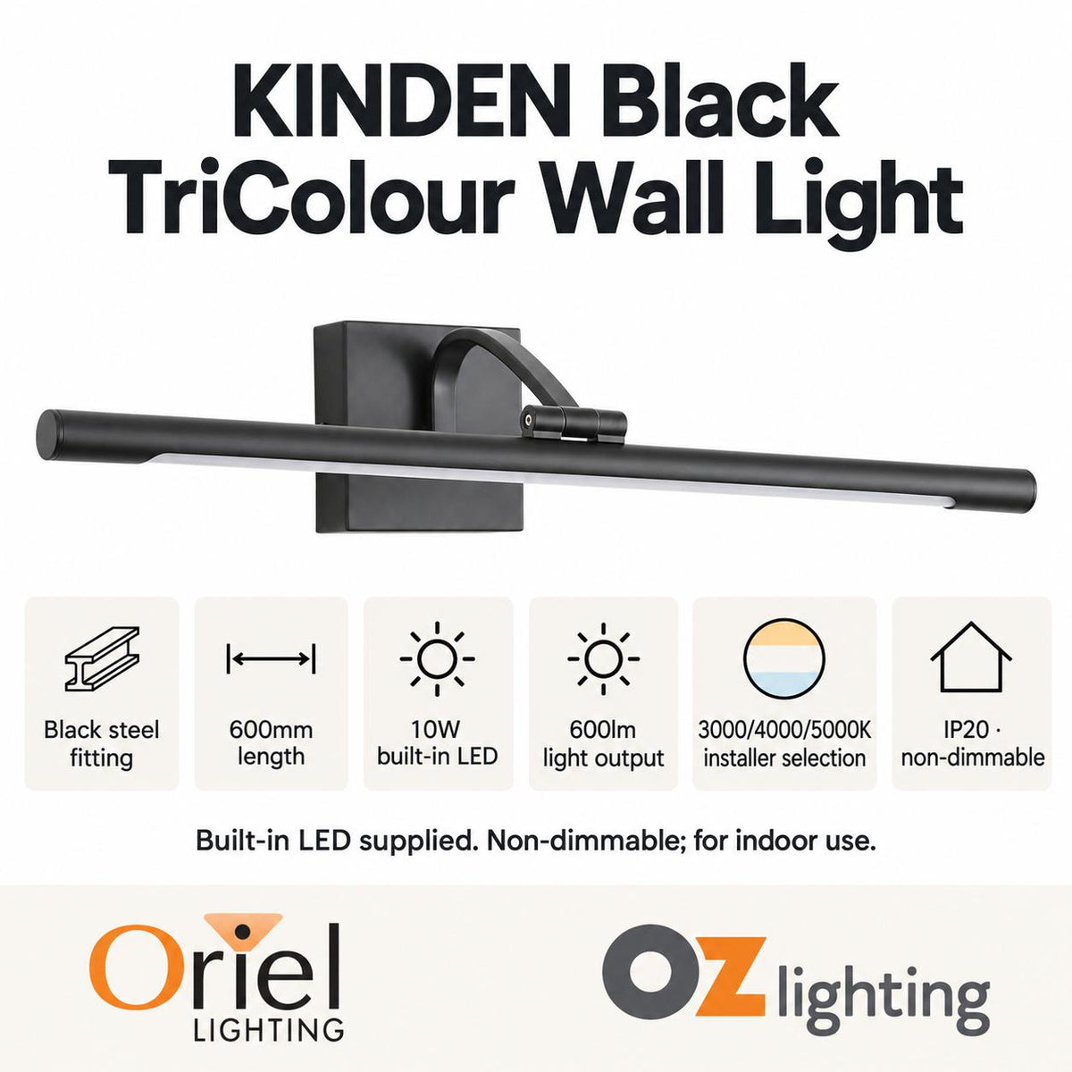 Oriel KINDEN LED Wall Light - 10W-Oriel Lighting-Ozlighting.com.au