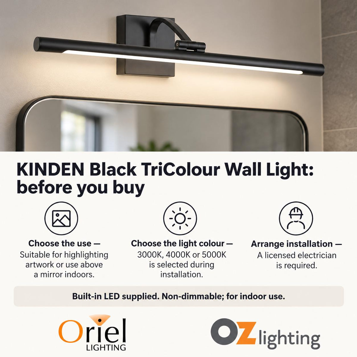 Oriel KINDEN LED Wall Light - 10W-Oriel Lighting-Ozlighting.com.au