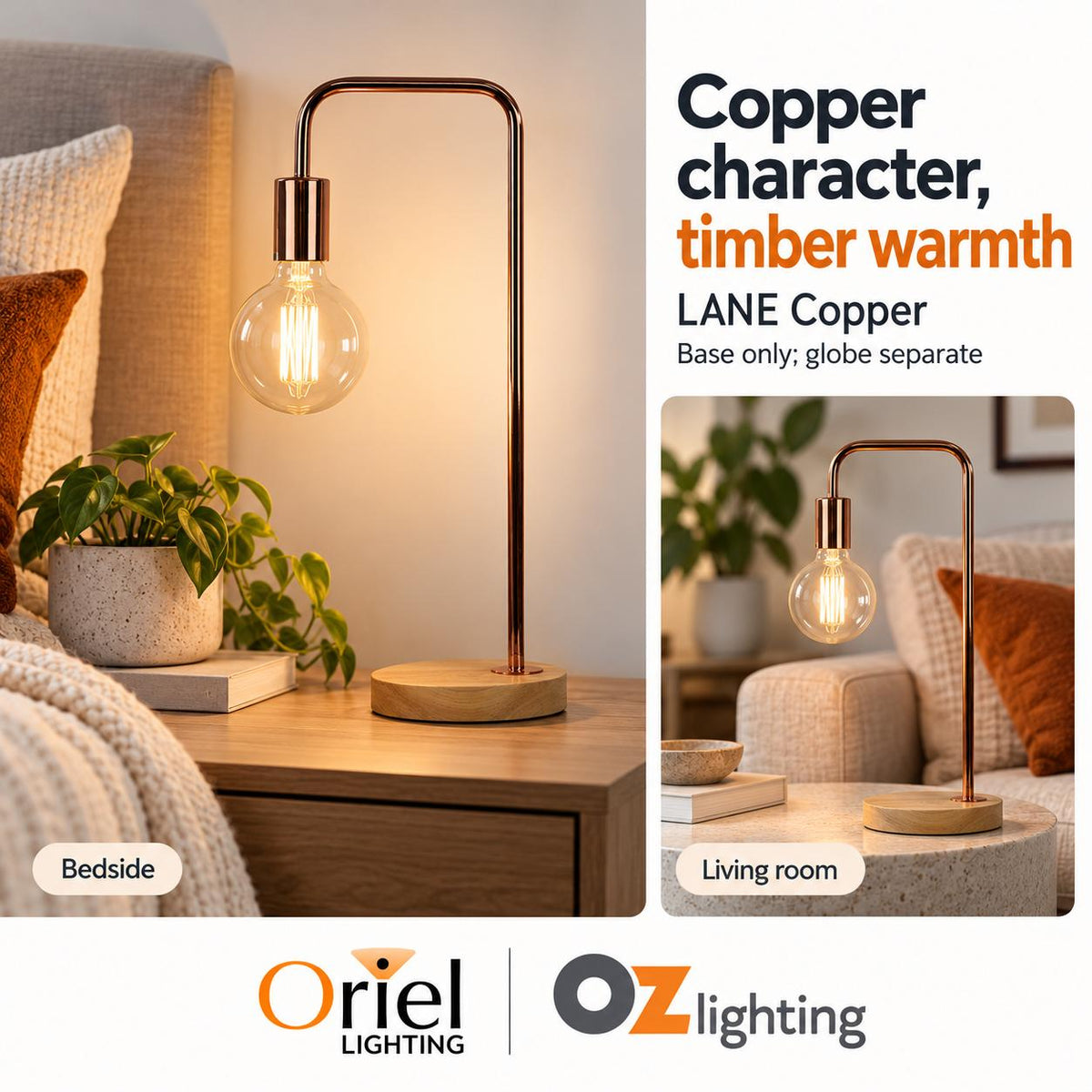 Oriel LANE Table Lamp - Scandinavian-Oriel Lighting-Ozlighting.com.au