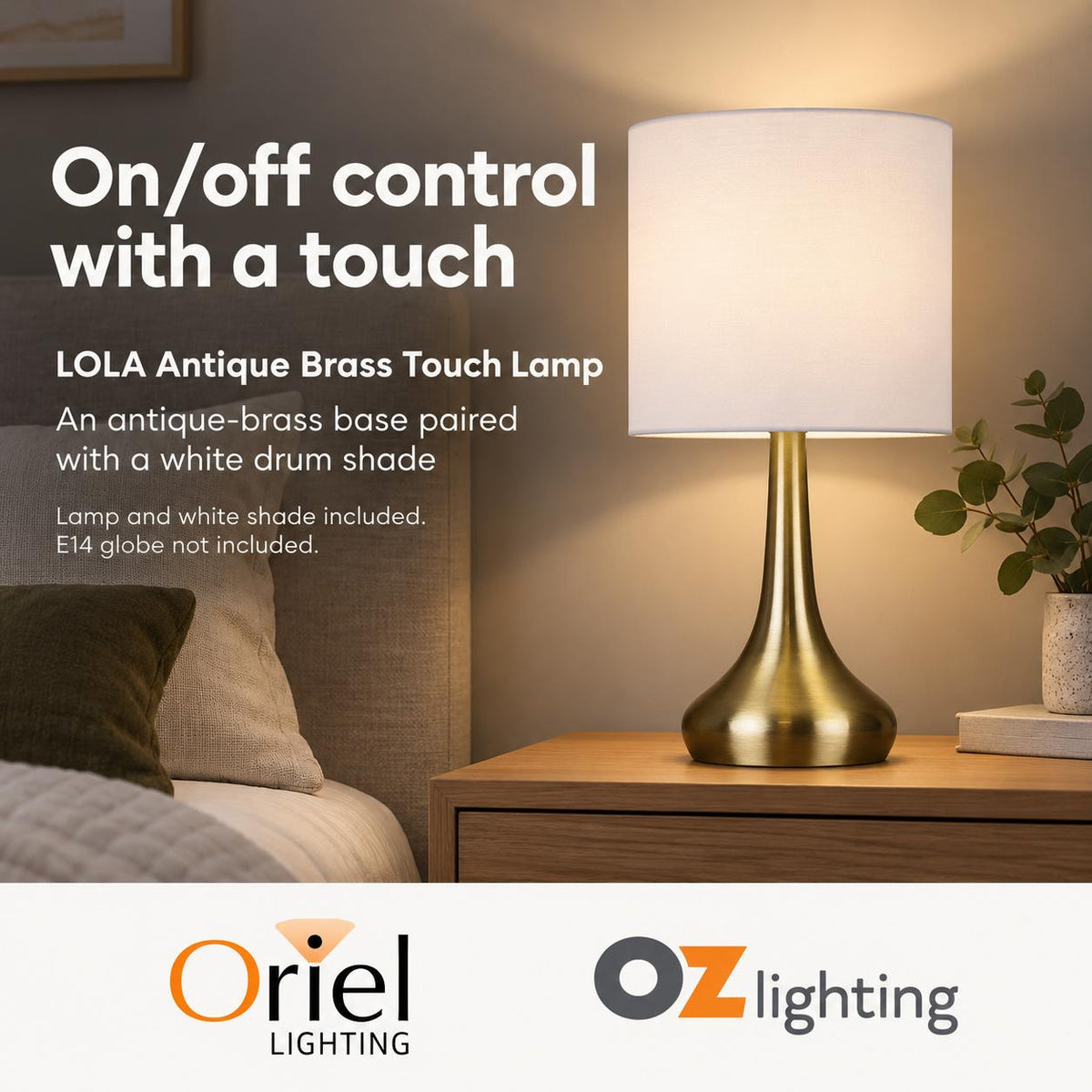 Oriel LOLA Touch Table Lamp-Oriel Lighting-Ozlighting.com.au