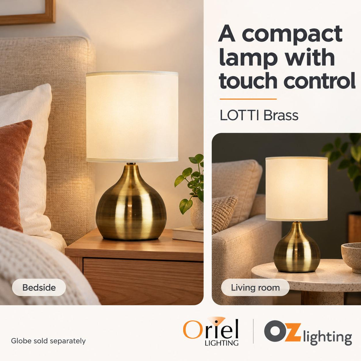 Oriel LOTTI Touch Table Lamp-Oriel Lighting-Ozlighting.com.au