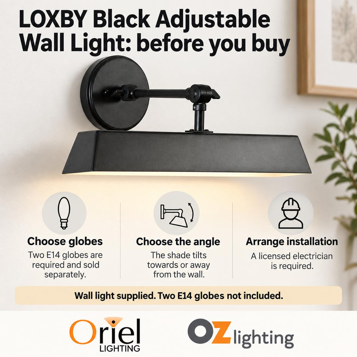 Oriel LOXBY Wall Light - Max. 42W-Oriel Lighting-Ozlighting.com.au