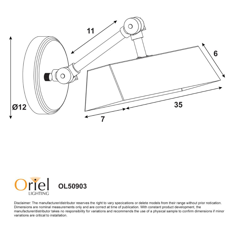 Oriel LOXBY Wall Light - Max. 42W-Oriel Lighting-Ozlighting.com.au