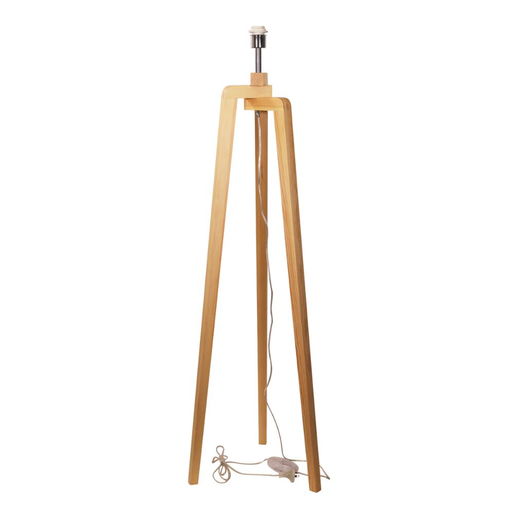 Oriel LUND Lamp Base - Scandi Timber Tripod-Oriel Lighting-Ozlighting.com.au