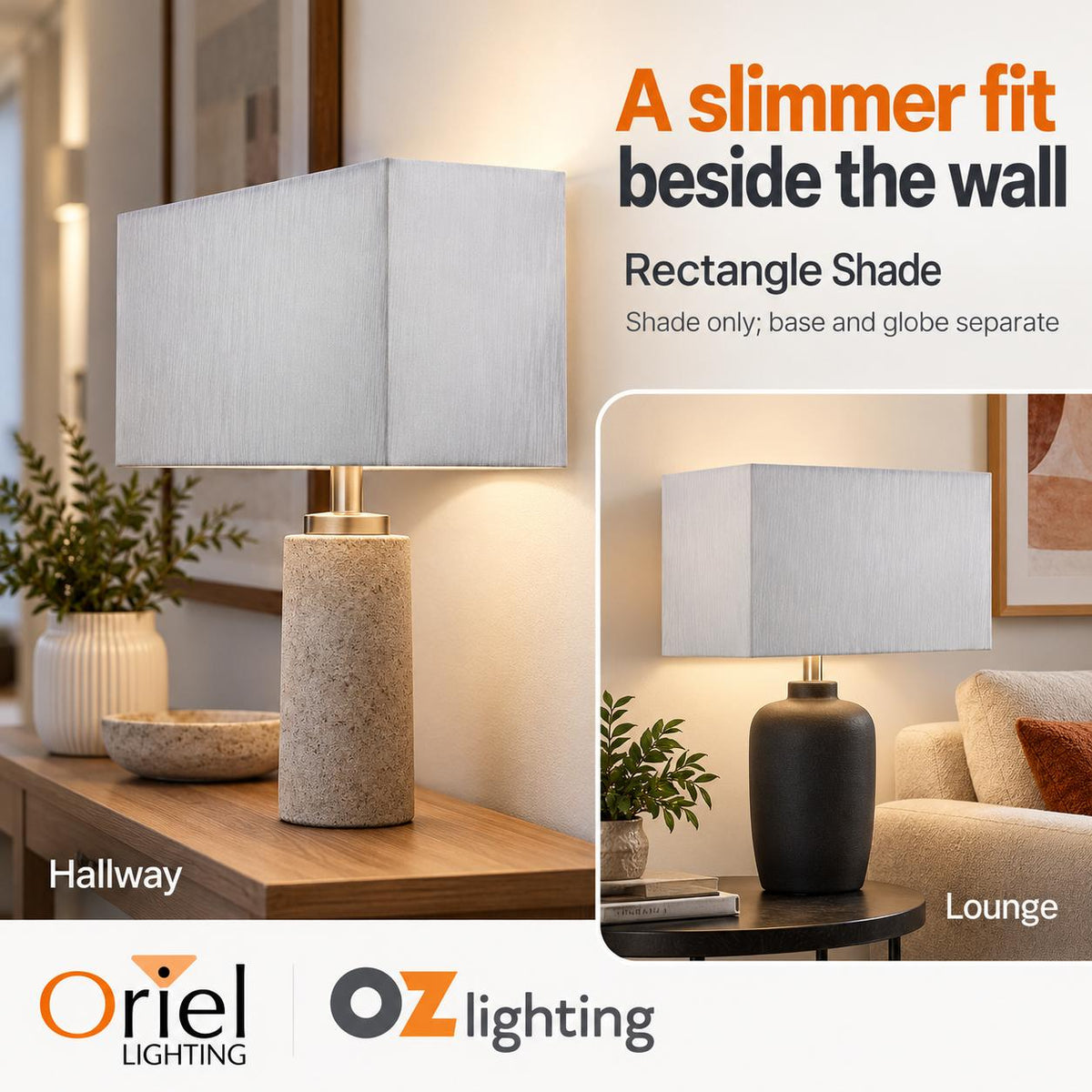 Oriel Lamp Shade - 50cm Rectangle-Oriel Lighting-Ozlighting.com.au
