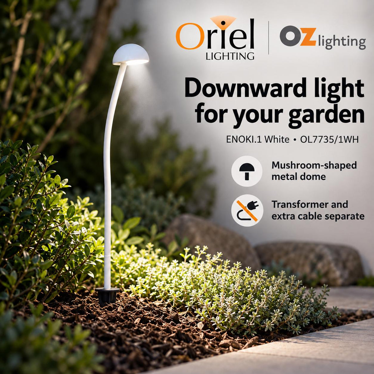 Oriel Lighting ENOKI.1 LED Spike Light - 12V Garden, White - DRIVER REQUIRED-Oriel Lighting-Ozlighting.com.au