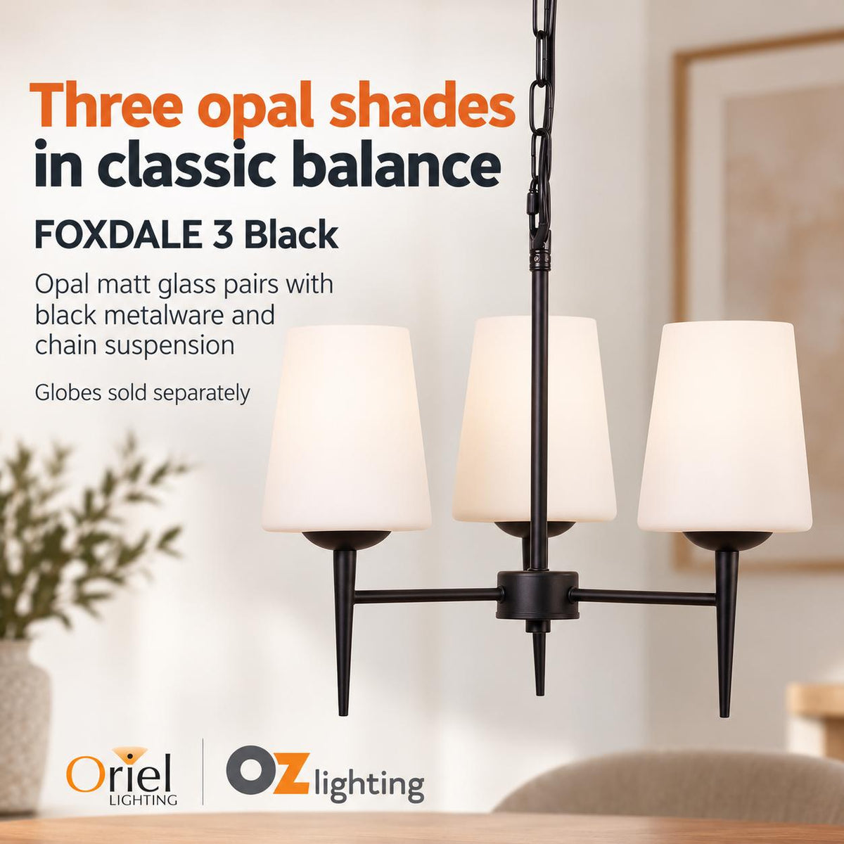 Oriel Lighting FOXDALE Pendant - 3 Light-Oriel Lighting-Ozlighting.com.au