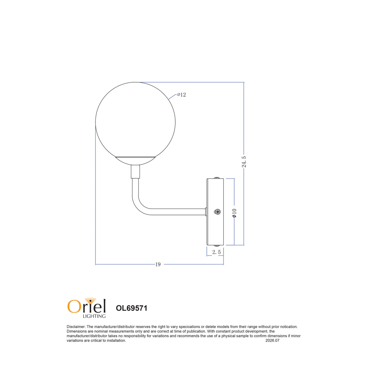 Oriel Lighting KINFIELD Opal Wall Light - Glass-Oriel Lighting-Ozlighting.com.au