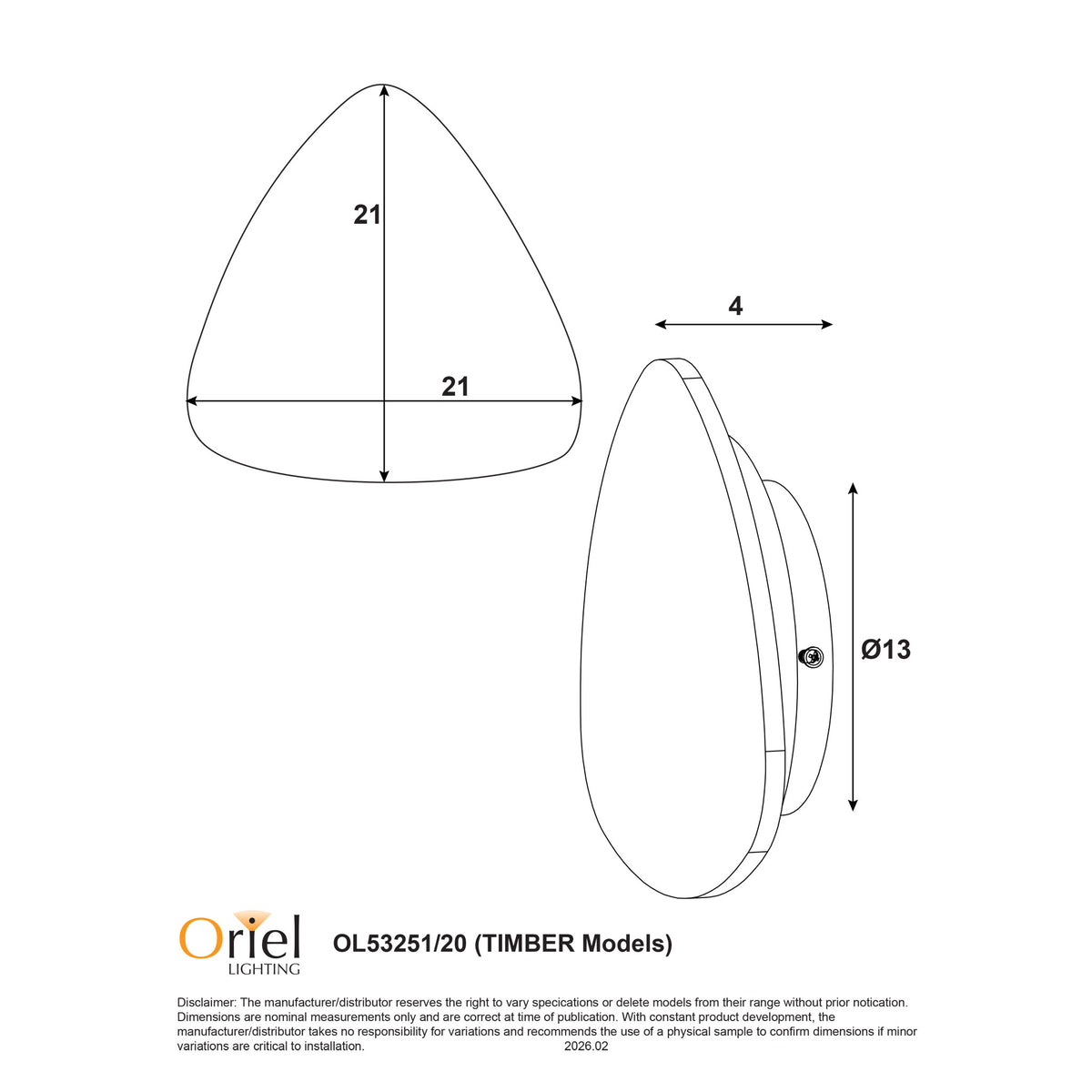 Oriel Lighting REUL.20 LED Wall Light - Tri-Colour-Oriel Lighting-Ozlighting.com.au