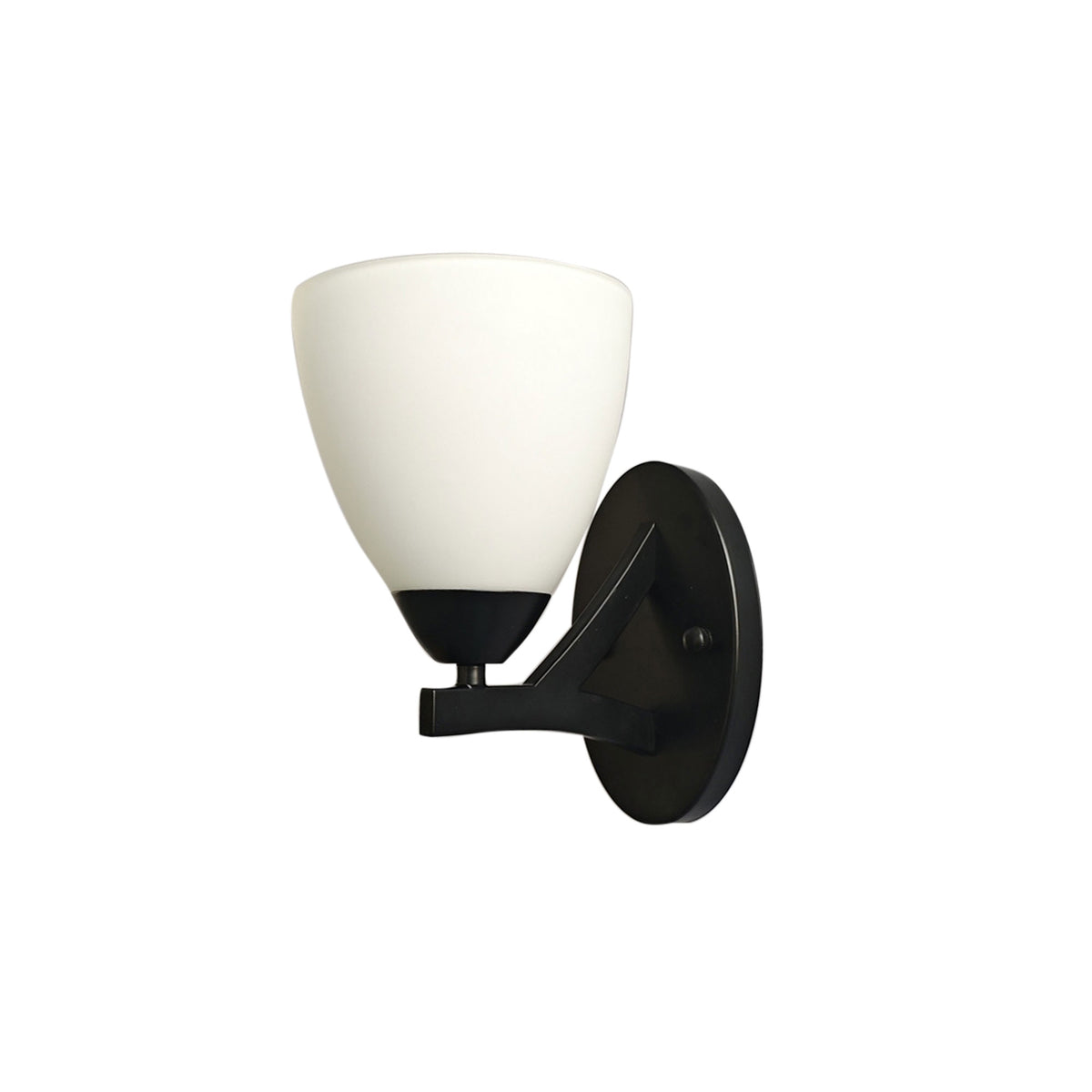 Oriel Lighting ROXBY Opal Wall Light - Glass, Black-Oriel Lighting-Ozlighting.com.au