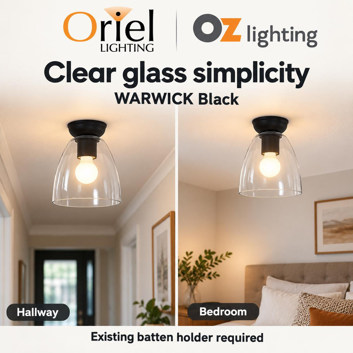 Oriel Lighting WARWICK DIY Ceiling Light - Black-Oriel Lighting-Ozlighting.com.au