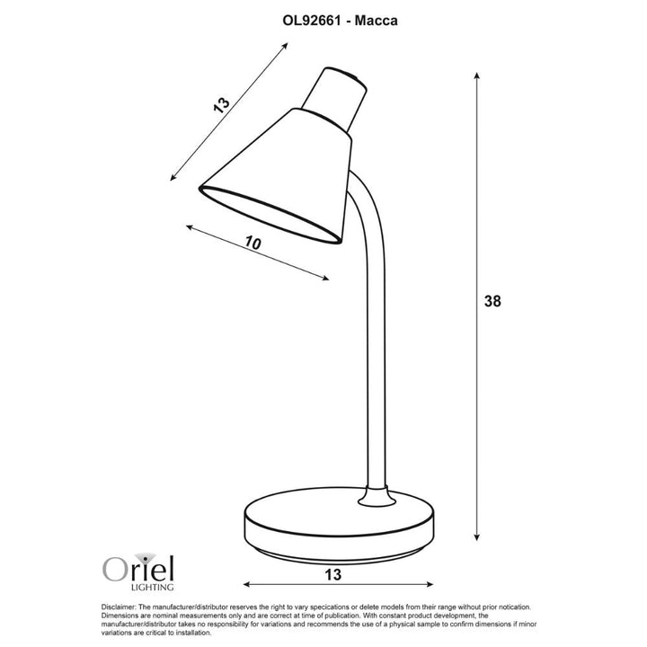 Oriel MACCA - 4W LED Desk Lamp-Oriel Lighting-Ozlighting.com.au