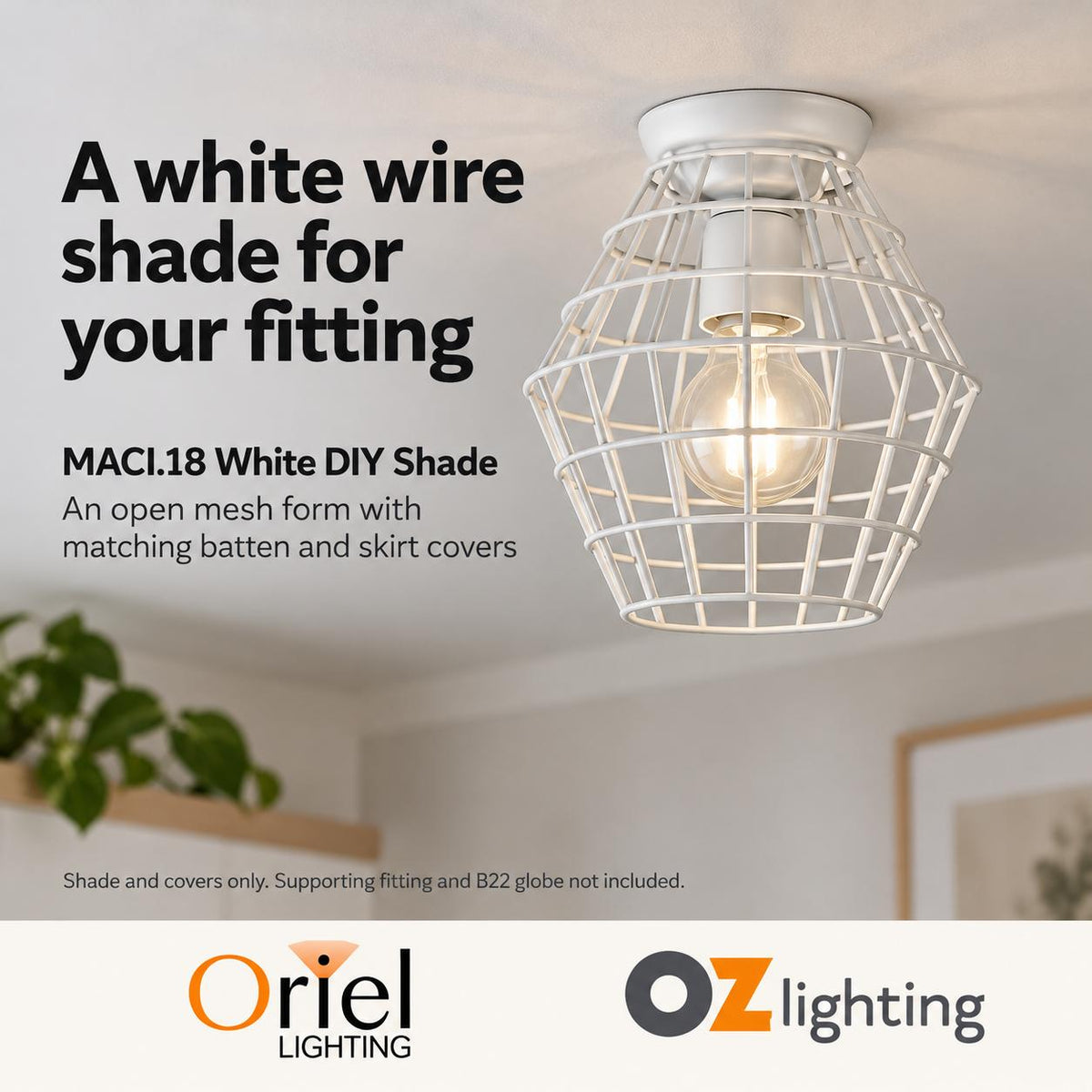 Oriel MACI.18 DIY Shade Only - Wire Retro Industrial-Oriel Lighting-Ozlighting.com.au