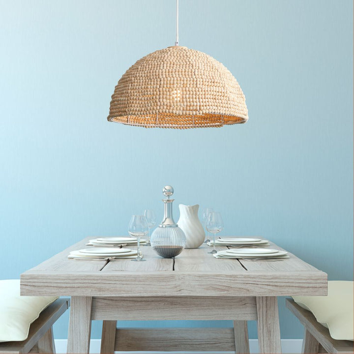 Oriel MALAGA - 1 Light Wood Pendant (Shade Only)-Oriel Lighting-Ozlighting.com.au