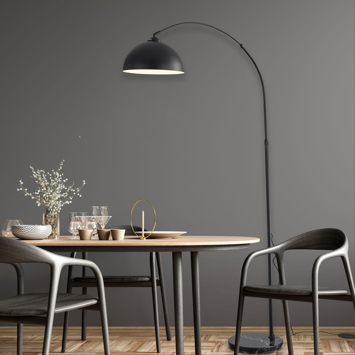 Oriel MARMO Floor Lamp Marble Base Foot Switch-Oriel Lighting-Ozlighting.com.au