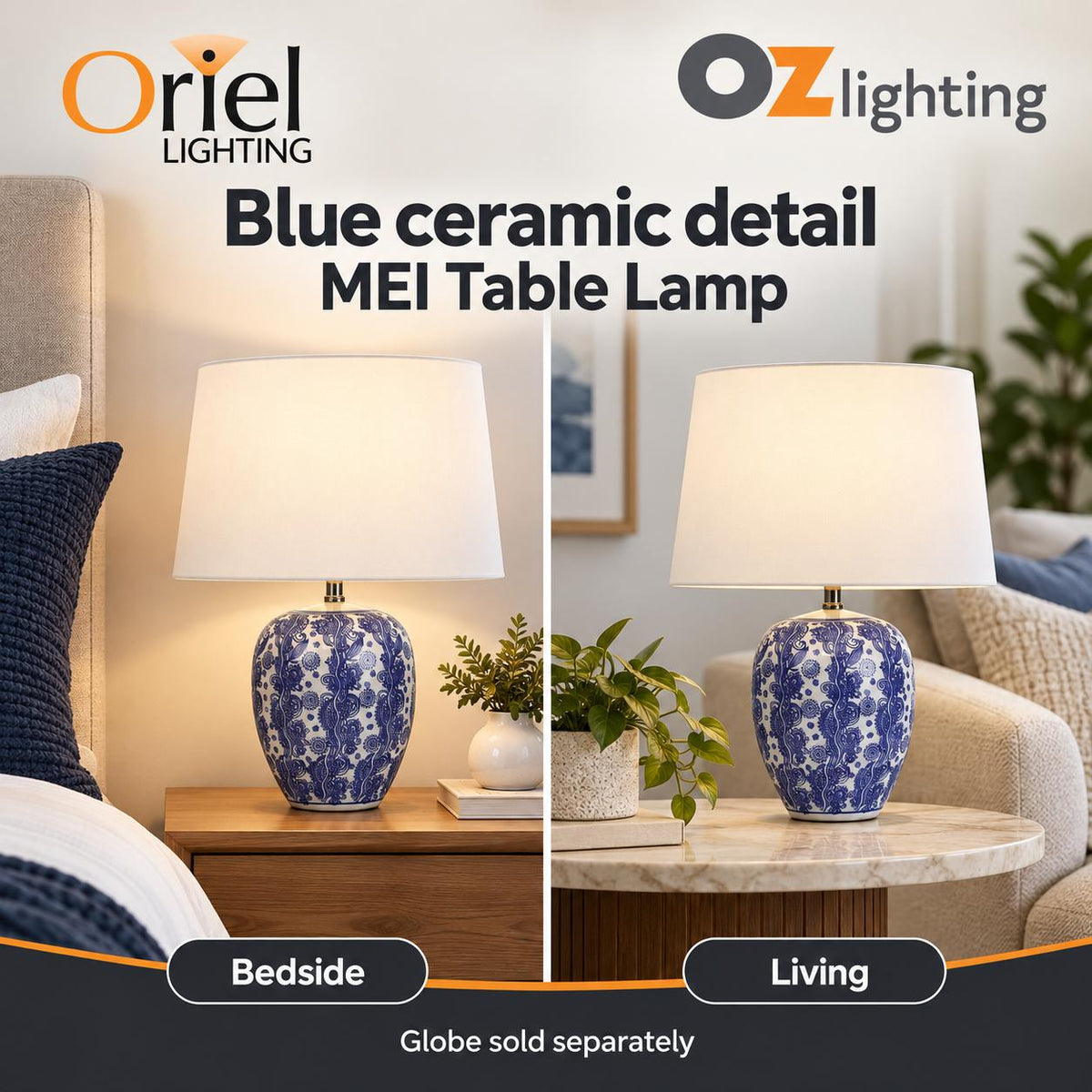 Oriel MEI Table Lamp - Ceramic-Oriel Lighting-Ozlighting.com.au