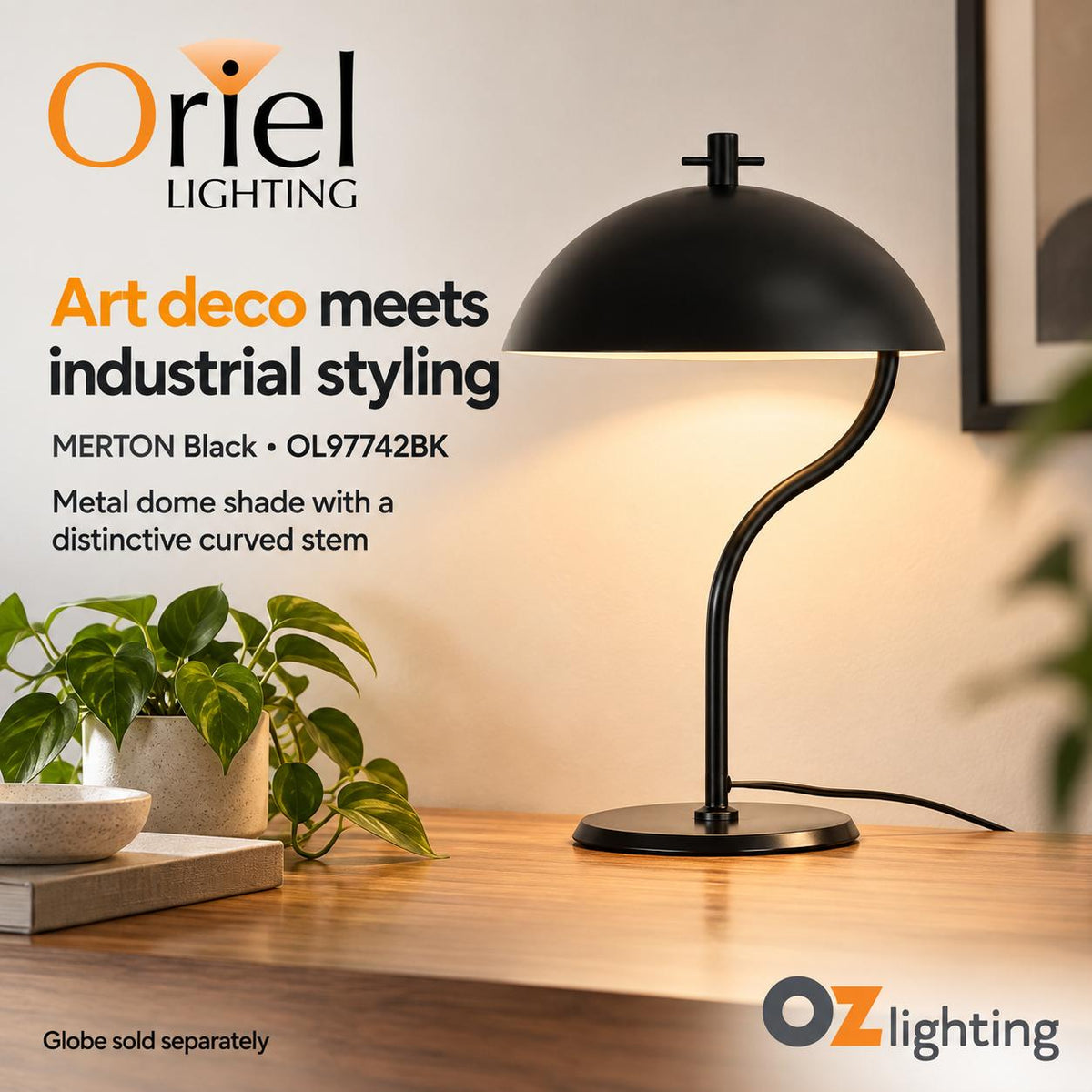 Oriel MERTON Table Lamp - Metal-Oriel Lighting-Ozlighting.com.au