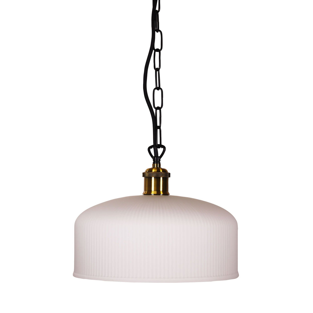 Oriel MINKA Pendant Light Ribbed Glass Antique Brass-Oriel Lighting-Ozlighting.com.au
